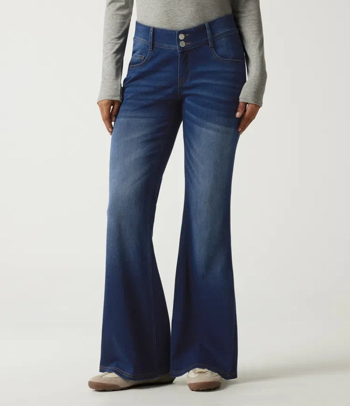 Halara Flex Mid Rise Flare Casual Jeans with Pockets