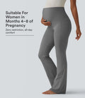 SoftlyZero Super High Waisted Flare Yoga Maternity Leggings with Pockets