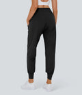 High Waisted Plain Pocket Casual Joggers