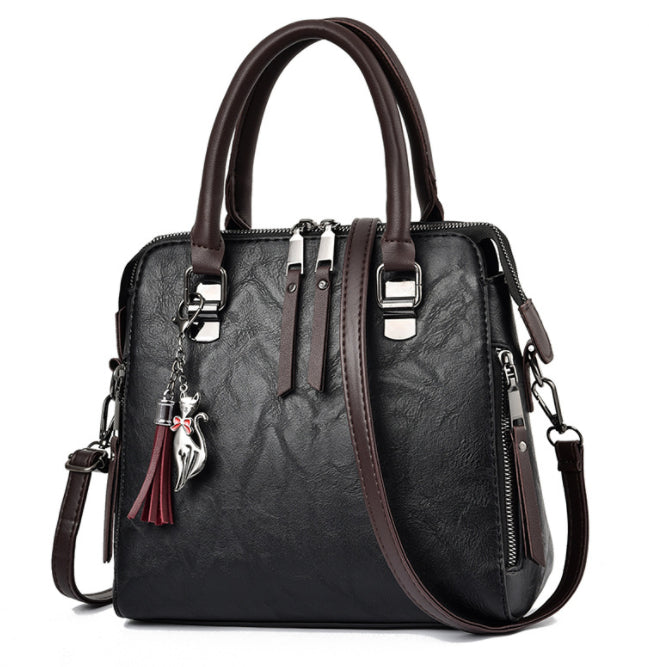 Quinn | Vintage Top Handle Purse with Tassel and Shoulder Strap