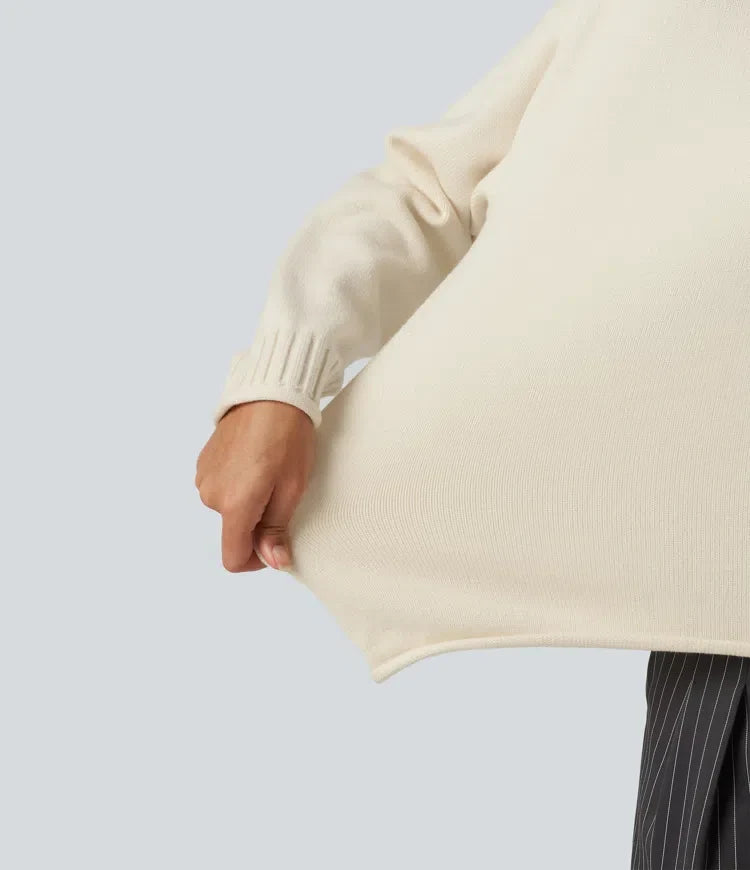 Mock Neck Long Sleeve Work Sweater