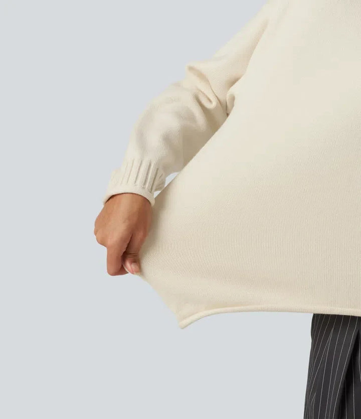 Mock Neck Long Sleeve Work Sweater