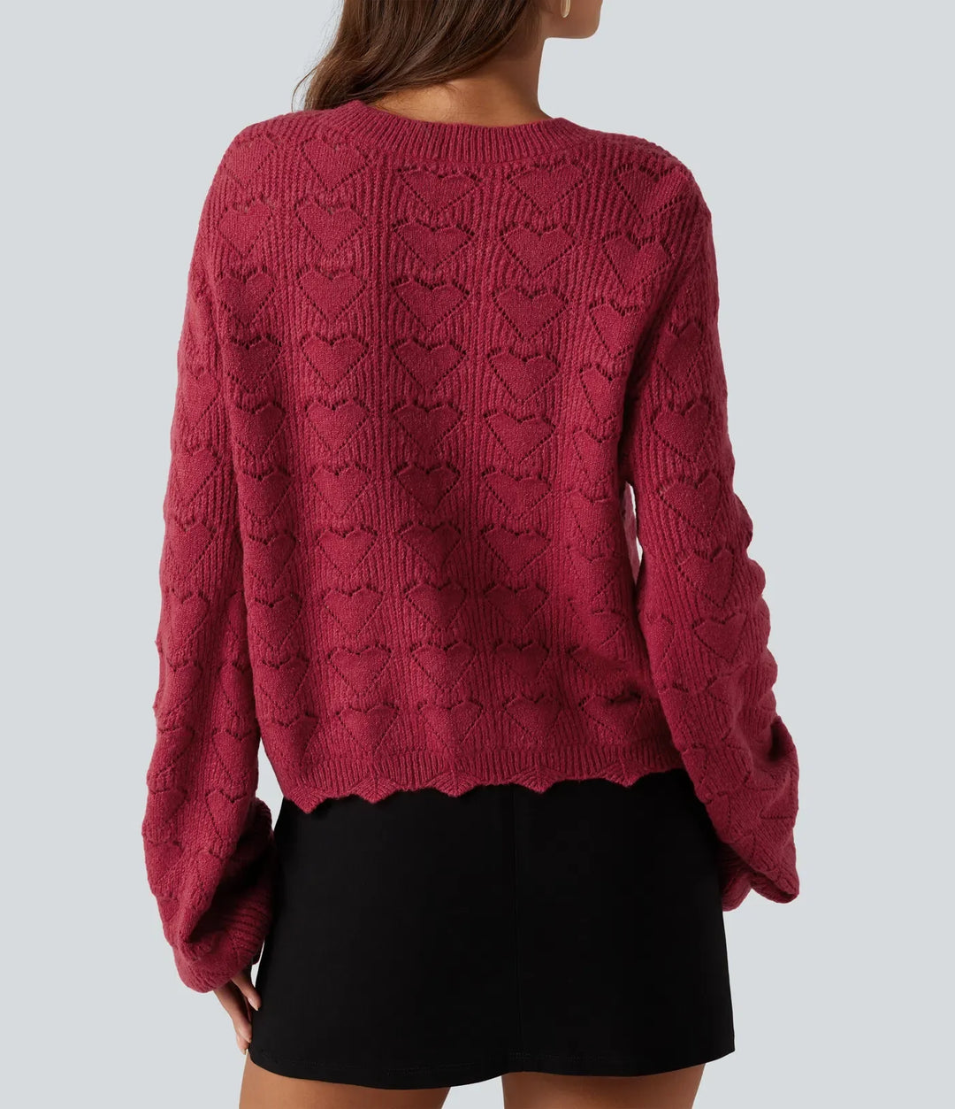Round Neck Dropped Shoulder Long Sleeve Casual Sweater