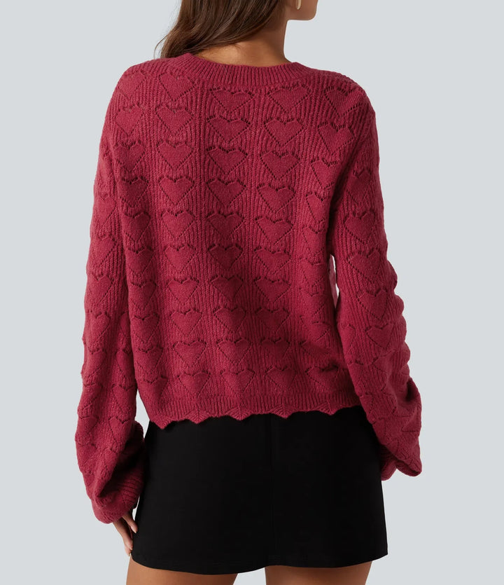 Round Neck Dropped Shoulder Long Sleeve Casual Sweater