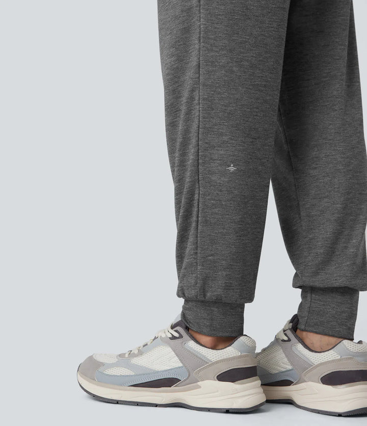 High Waisted Ruched Heathered Yoga Joggers with Pockets