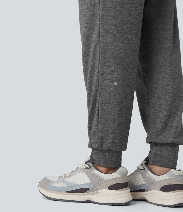 High Waisted Ruched Heathered Yoga Joggers with Pockets