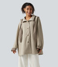Hooded Raglan Long Sleeve Work Jacket with Pockets