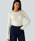 Round Neck Long Sleeve 2-in-1 Slim Casual Sweater