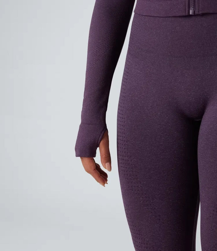 Seamless Flow Stand Collar Long Sleeve Thumb Holes Slim Cropped Yoga Jacket