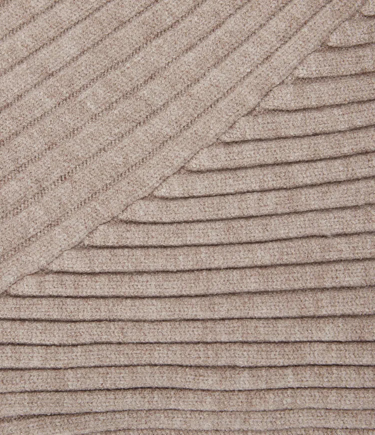 Ribbed Knit One Shoulder Long Sleeve Asymmetric Hem Casual Sweater