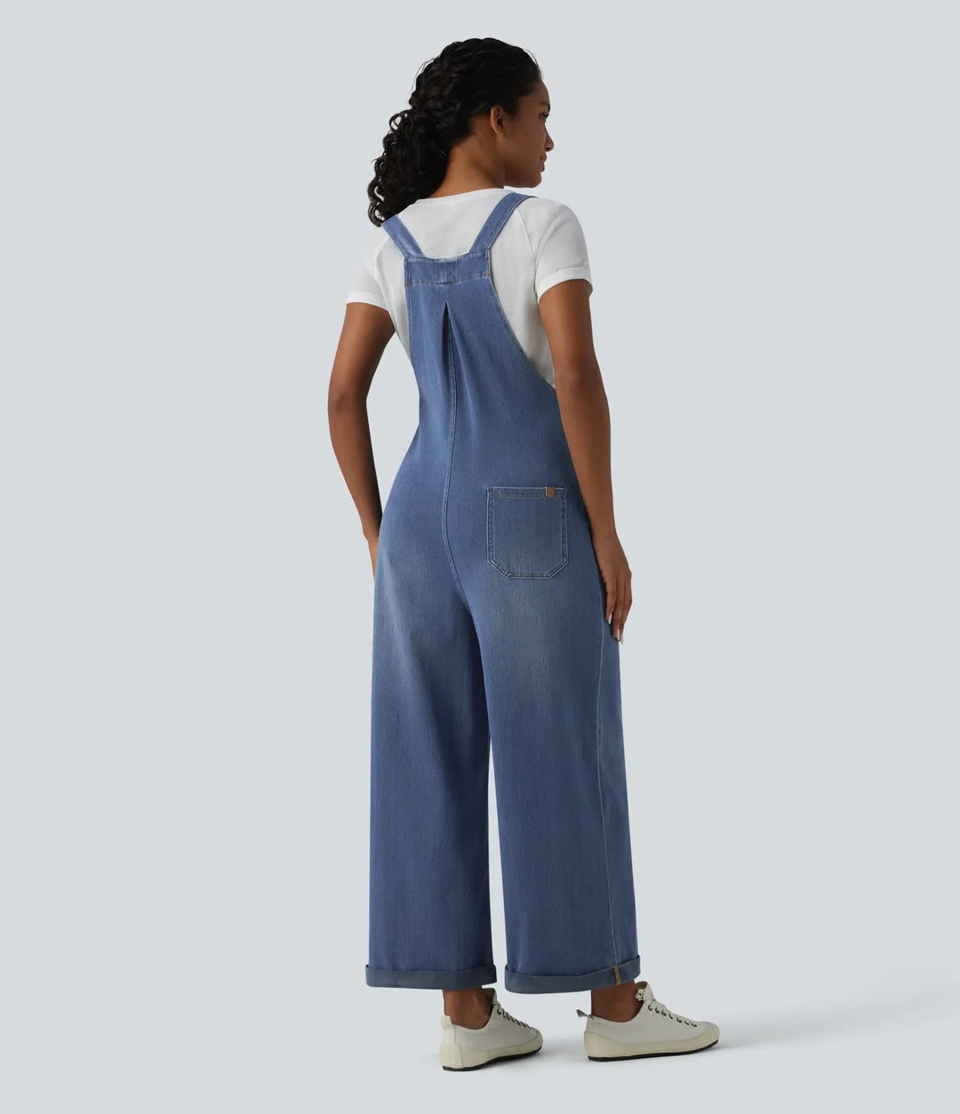 Halara Flex Wide Leg Denim Casual Overalls with Pockets