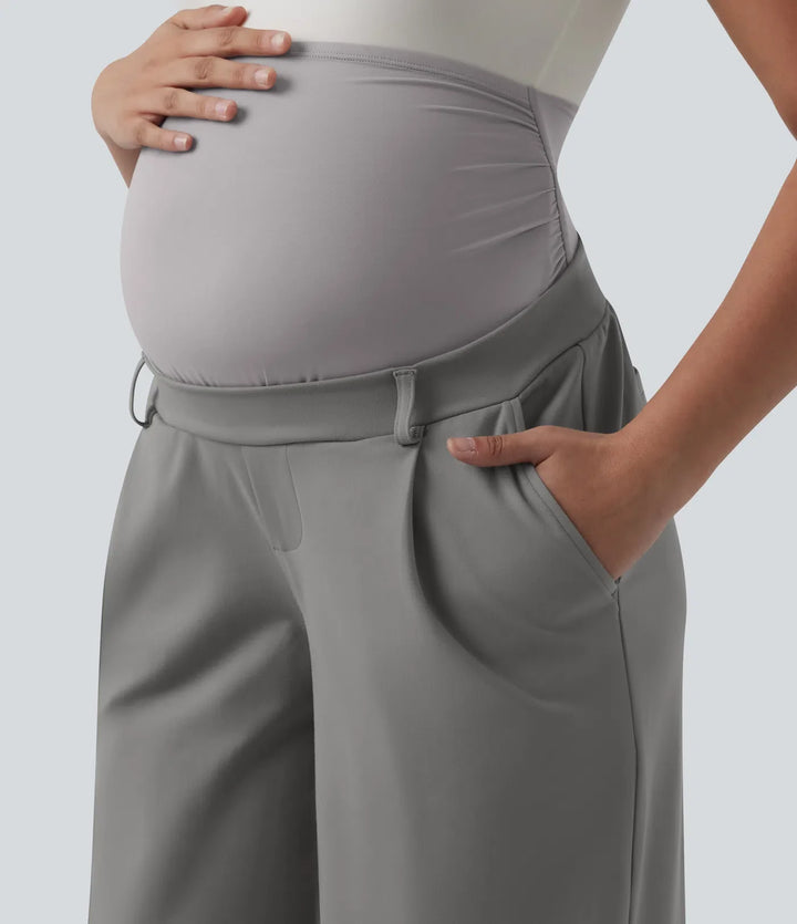 Halara Flex DayStretch Super High Waisted Straight Leg Work Maternity Pants with Pockets