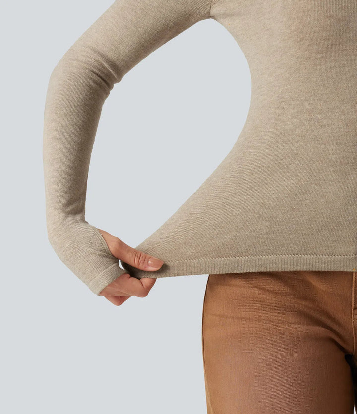 V Neck Long Sleeve Slim Casual Sweater