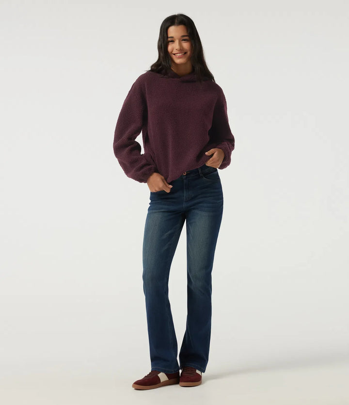 Hooded Long Sleeve Fleece Casual Sweatshirt with Pockets