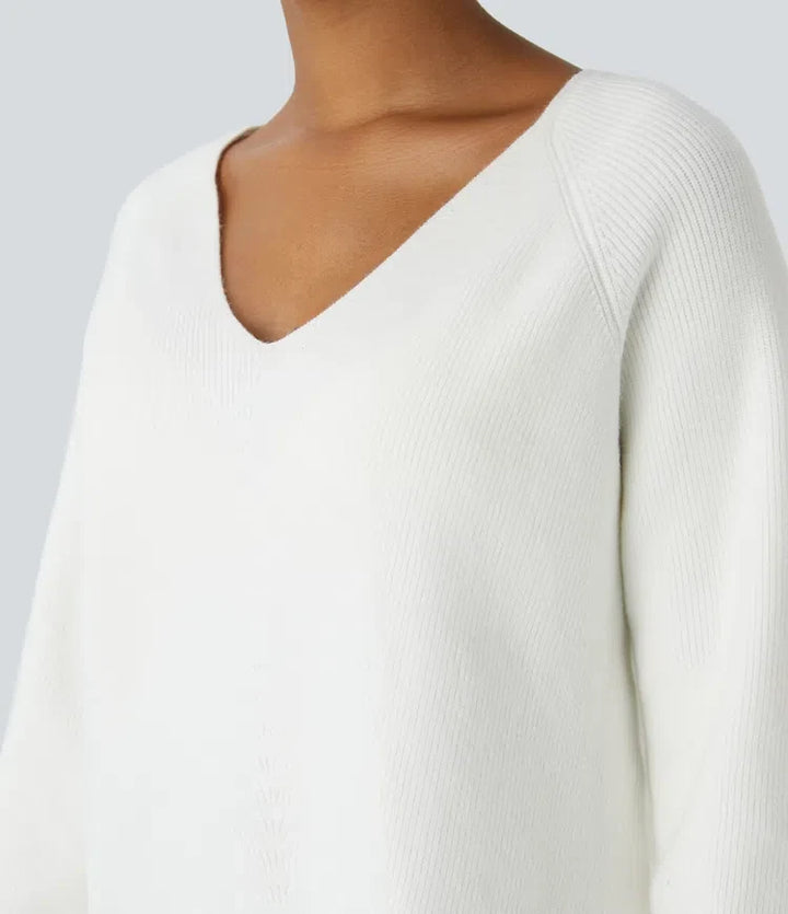 V Neck Long Sleeve Casual Sweater