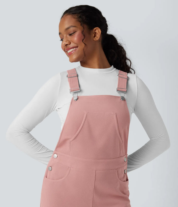 Waffle Casual Overalls with Pockets