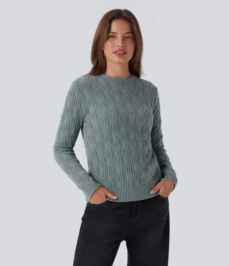 Round Neck Long Sleeve Casual Sweater