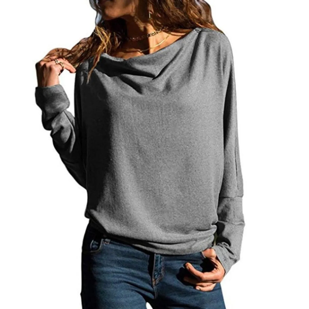 SpacerTek Cowl Neck Long Sleeve Casual Sweatshirt