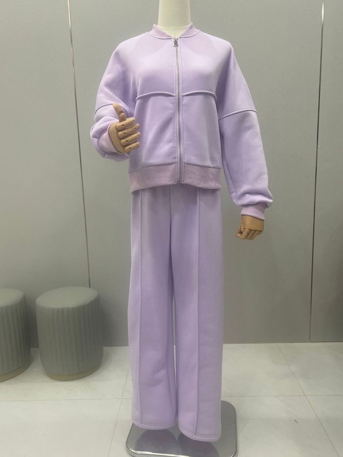 Brooke | Zip-Up Jacket and Wide-Leg Pants Set for Women