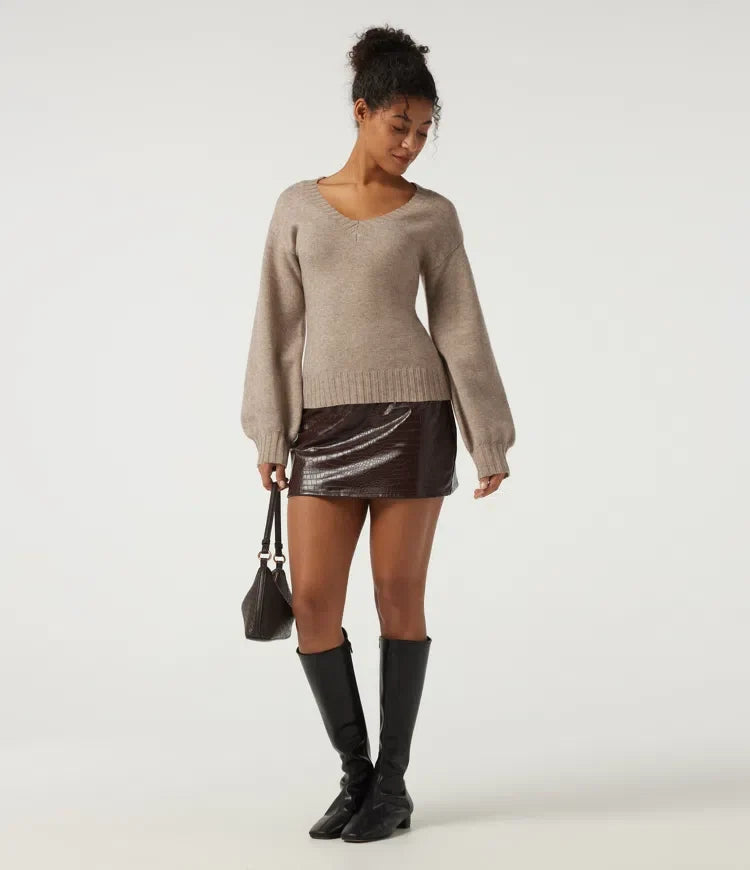 V Neck Long Sleeve Casual Sweater