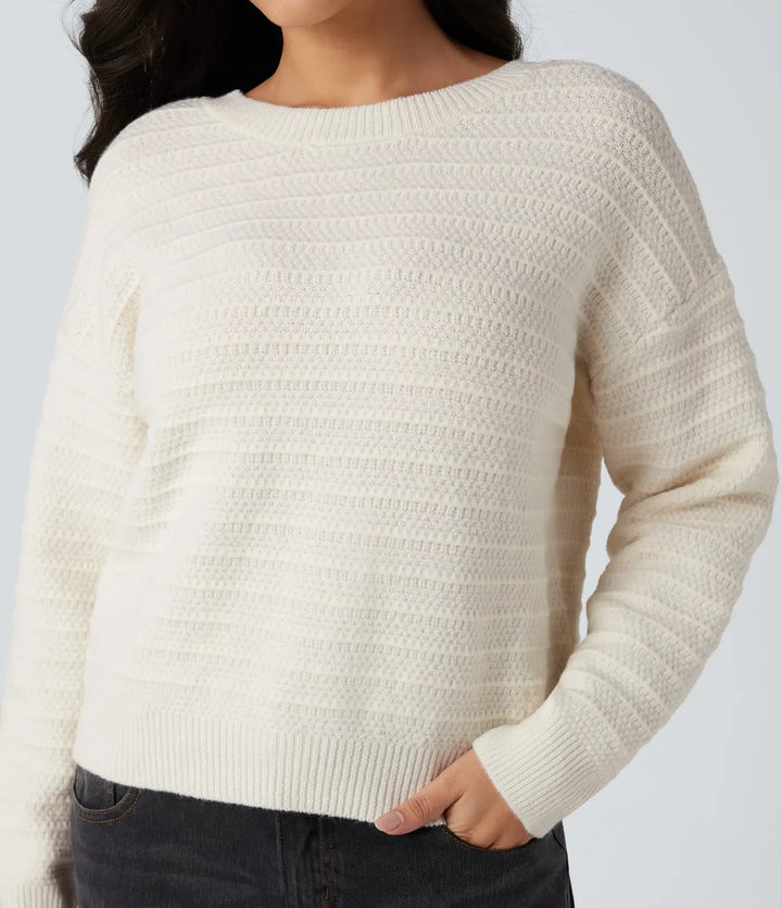 Long Sleeve Tie Back Work Sweater