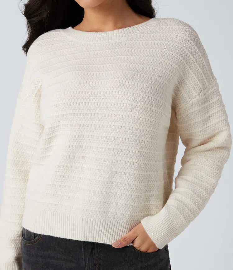 Long Sleeve Tie Back Work Sweater