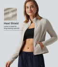 Stand Collar Long Sleeve Fleece Casual Jacket with Pockets