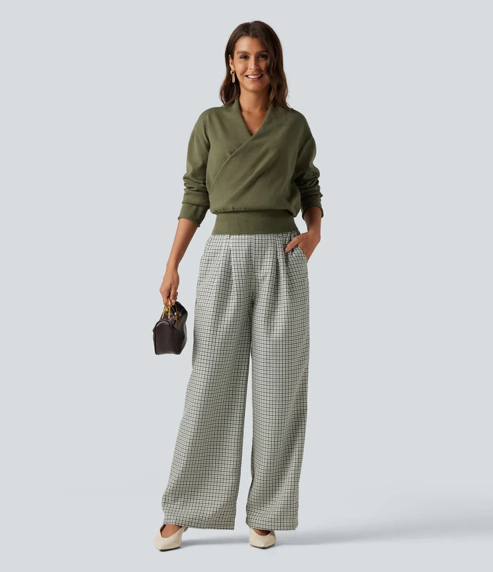 V Neck Long Sleeve Casual Sweater