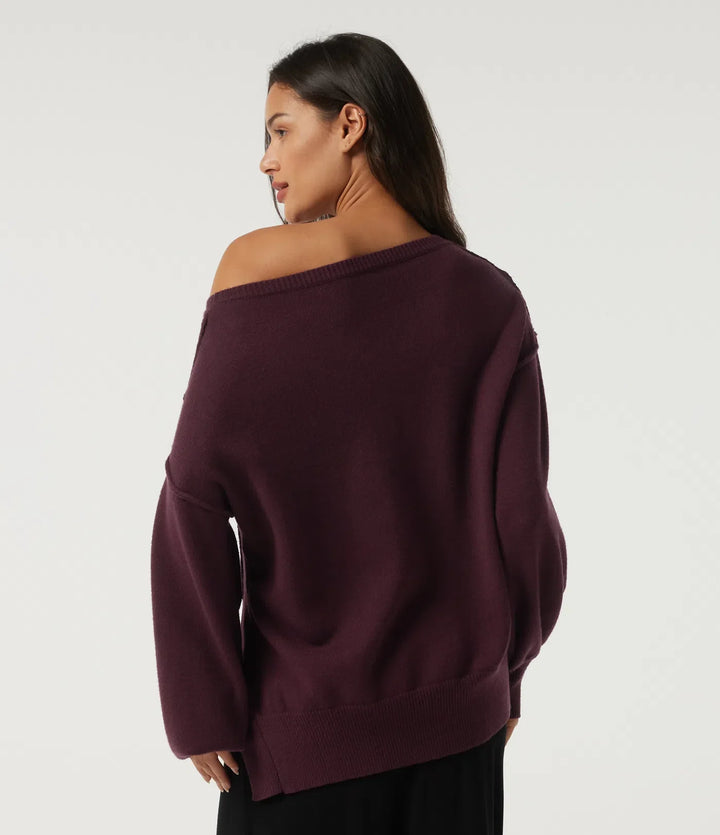 One Shoulder Long Sleeve Casual Sweater