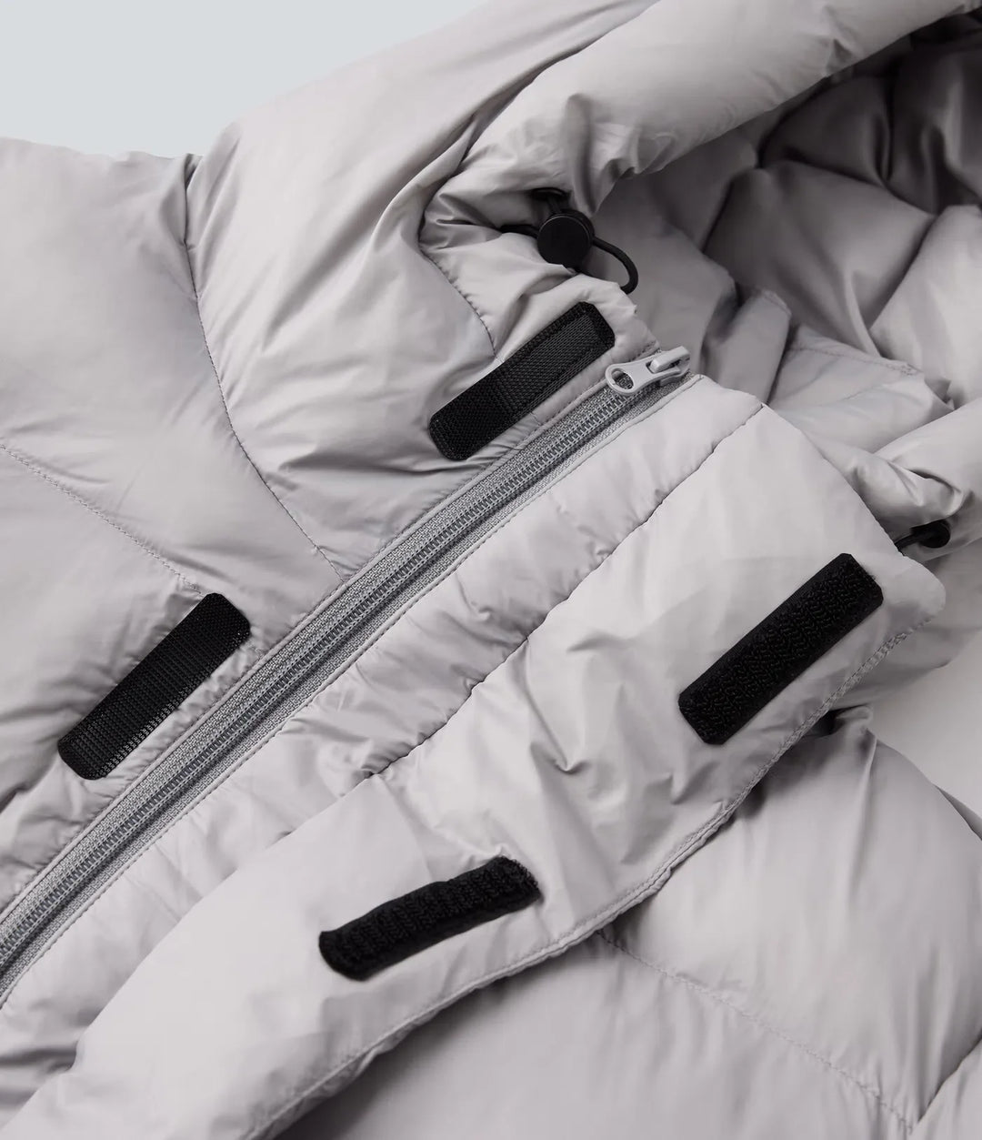Hooded Long Sleeve Zipper Longline Casual Puffer Jacket with Pockets