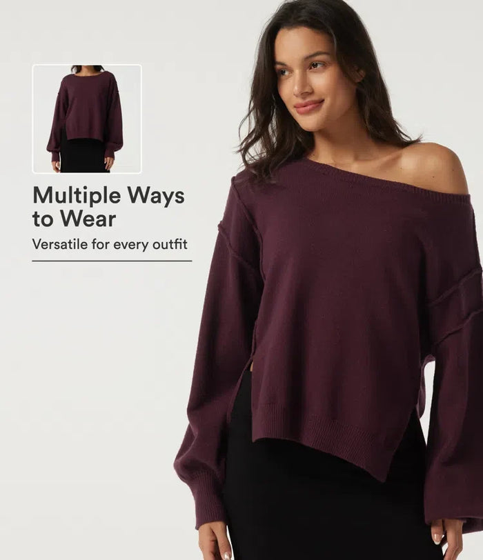 One Shoulder Long Sleeve Casual Sweater