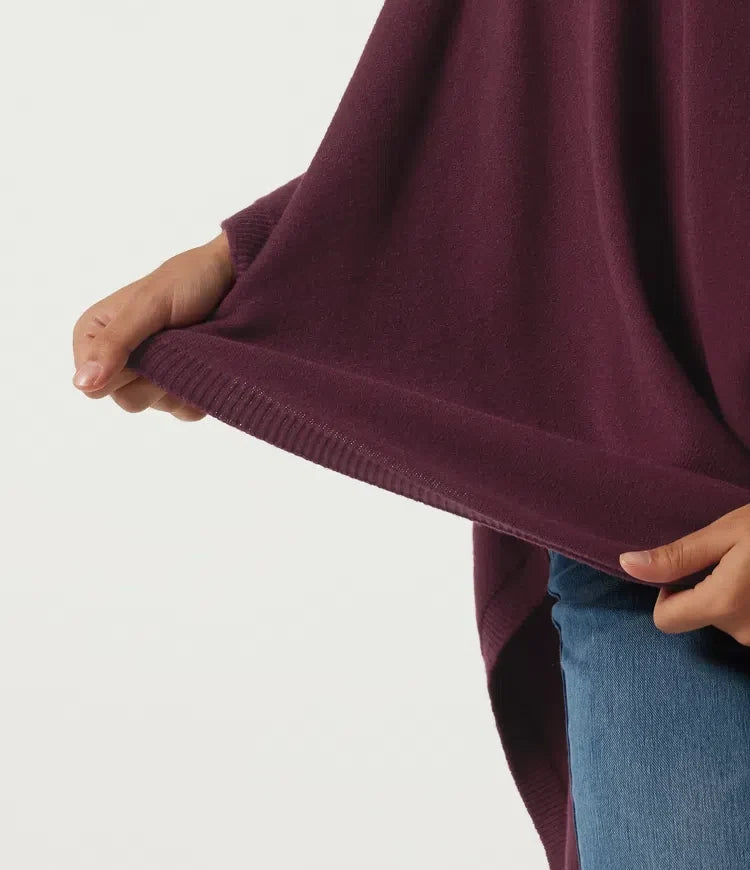 Round Neck Batwing Sleeve Casual Sweater