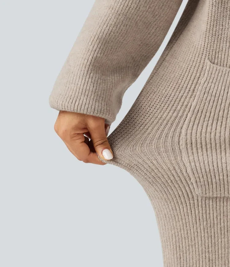 Long Sleeve Longline Casual Cardigan with Pockets
