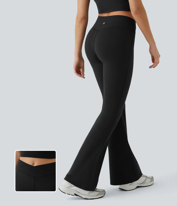 DayStretch High Waisted Crossover Flare Yoga Leggings