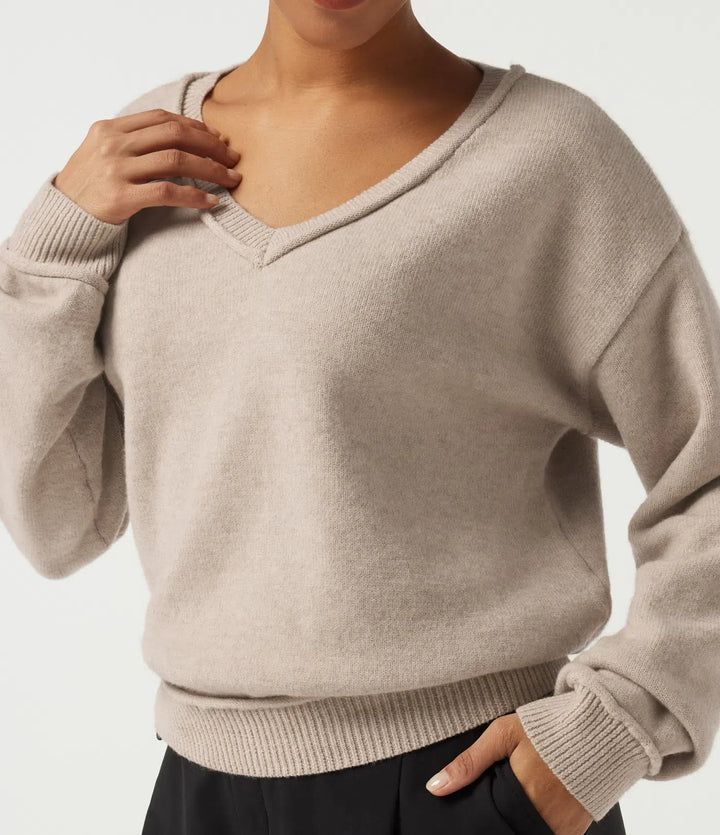 V Neck Long Sleeve Casual Sweater