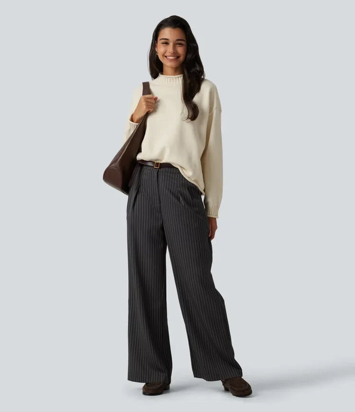 Mock Neck Long Sleeve Work Sweater