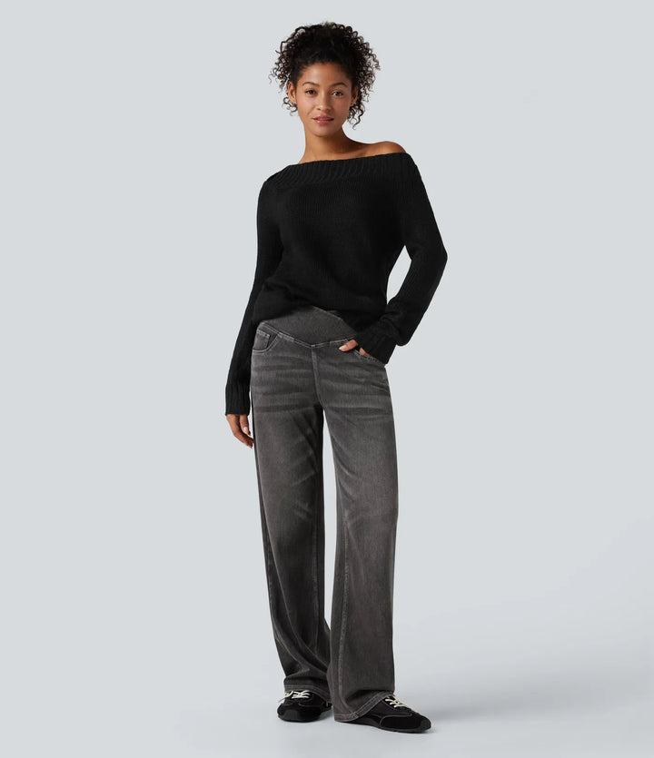 One Shoulder Long Sleeve Casual Sweater