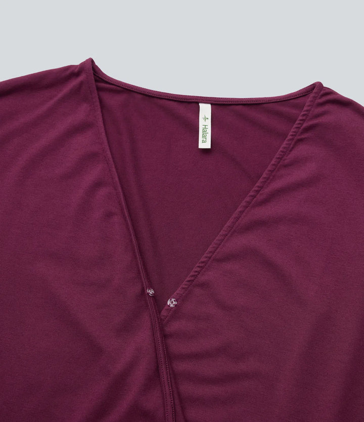 V Neck Crossover Long Sleeve Work Blouse
