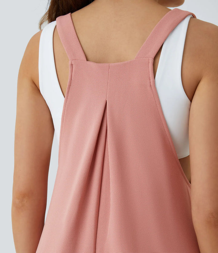 Pockets Waffle Casual Jogger Overalls