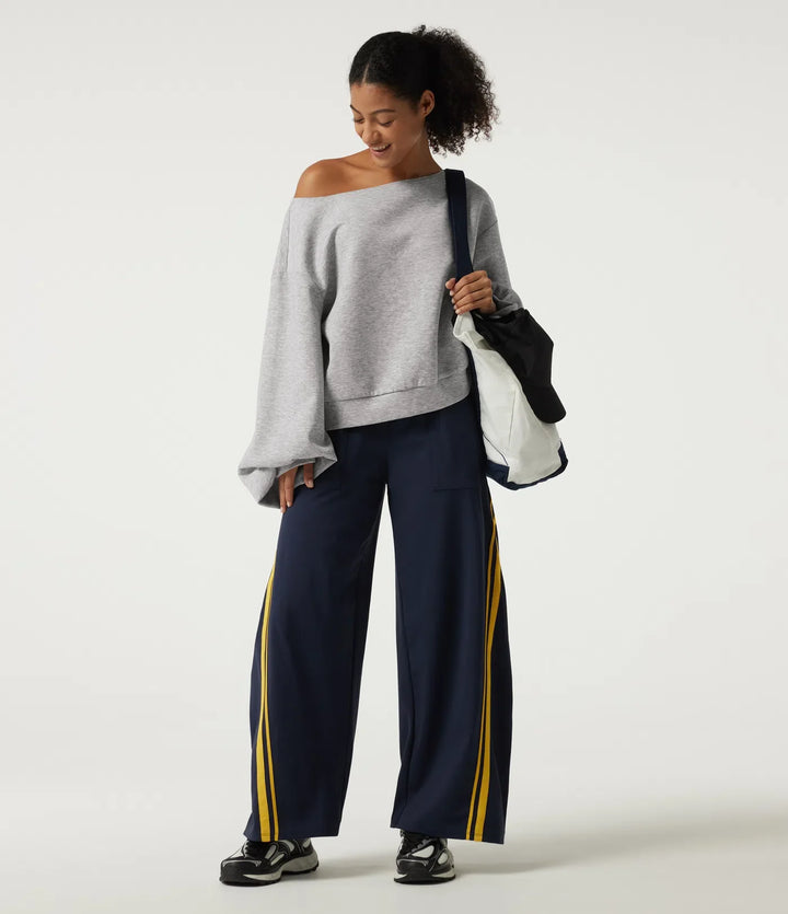 Boat Neck Long Sleeve Pullover Casual Sweatshirt