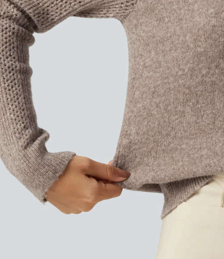 High Neck Long Sleeve Slim Work Sweater
