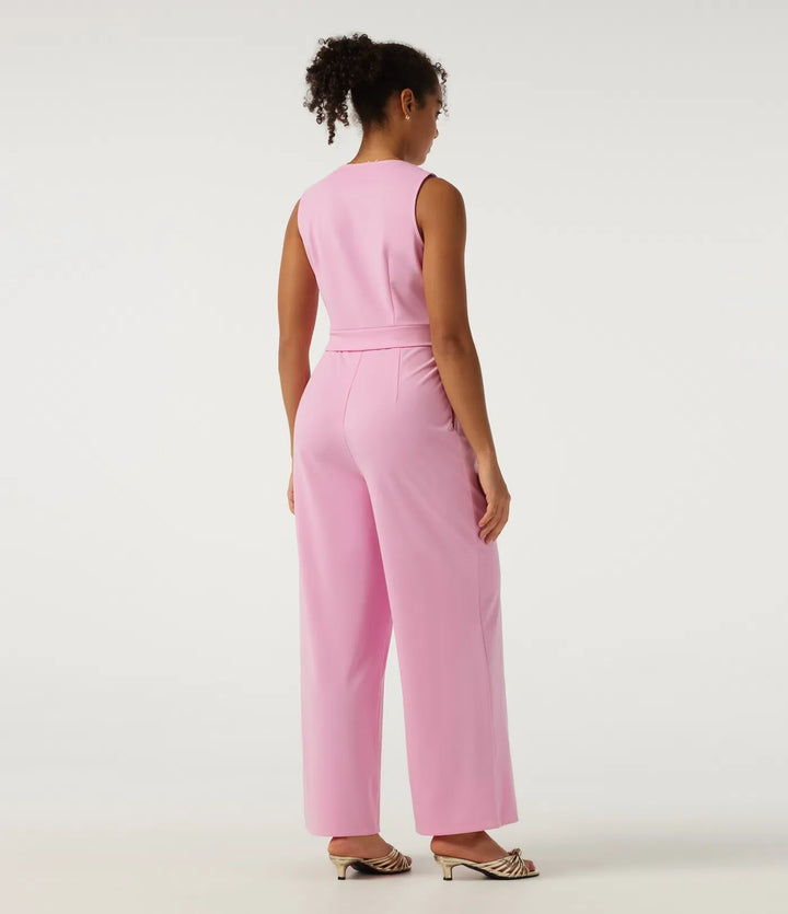 V Neck Sleeveless Wide Leg Work Jumpsuit with Pockets - Easy Peezy Edition