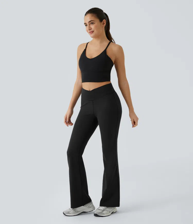DayStretch High Waisted Crossover Flare Yoga Leggings