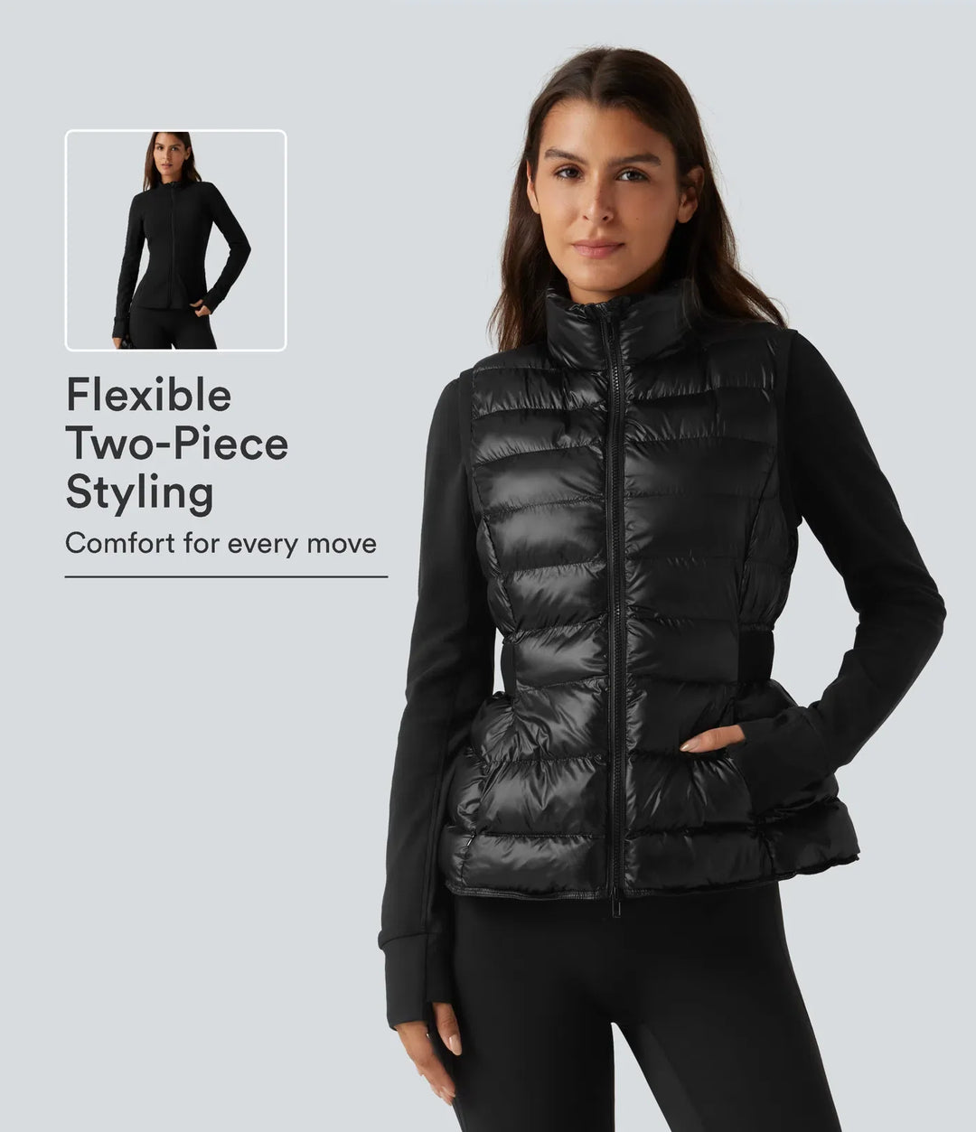 2-Piece Workout Padded Vest &amp; Jacket with Pockets