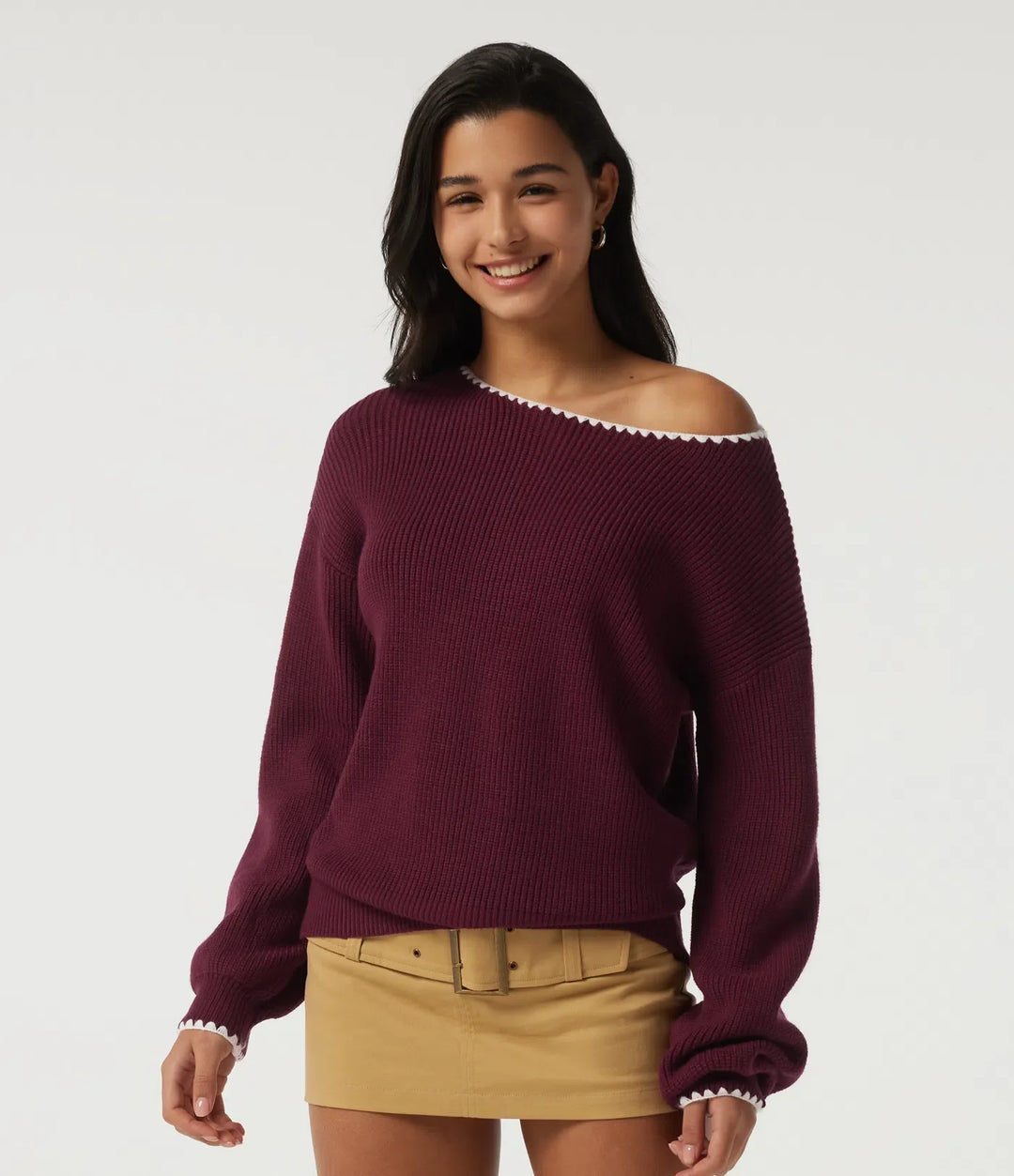 One Shoulder Long Sleeve Casual Sweater