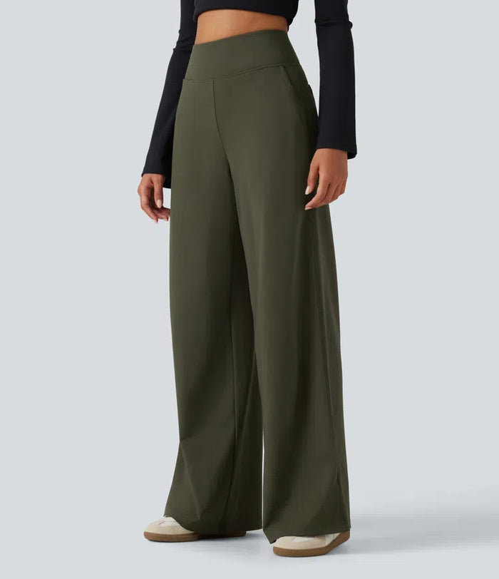 DayStretch High Waisted Wide Leg Casual Pants with Pockets