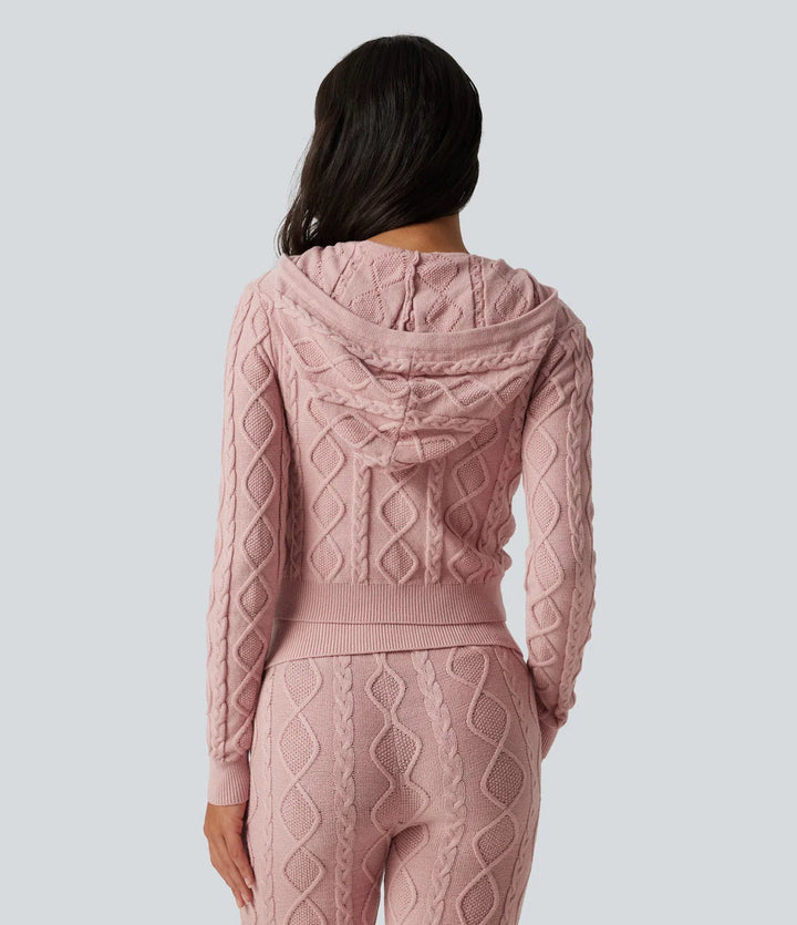 Hooded Long Sleeve Lounge Cardigan