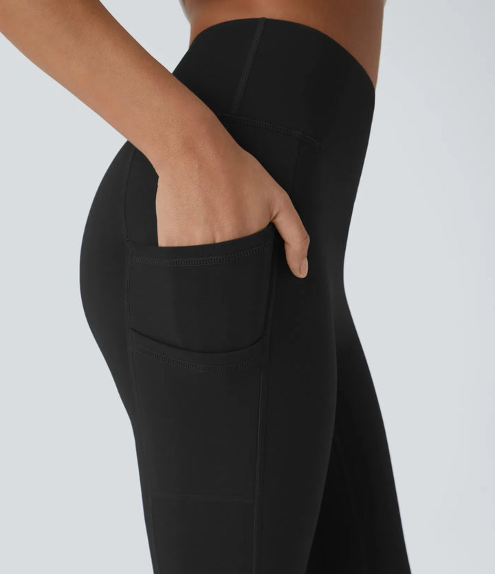 SoftlyZero Plush Thermal High Waisted Double Pockets 7/8 Yoga Leggings