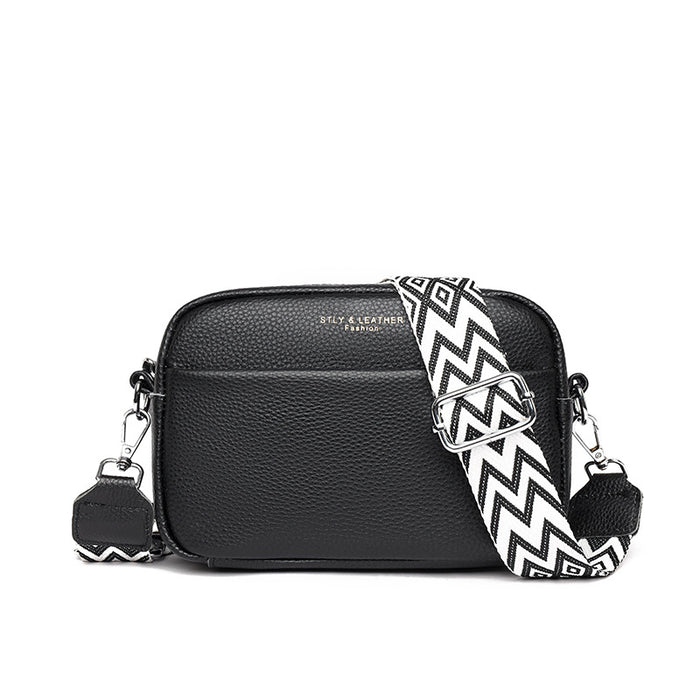 Savannah | Genuine Leather Camera Bag with Wide Patterned Strap