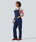 Halara Flex Denim Square Neck Sleeveless Tapered Casual Jumpsuit with Pockets